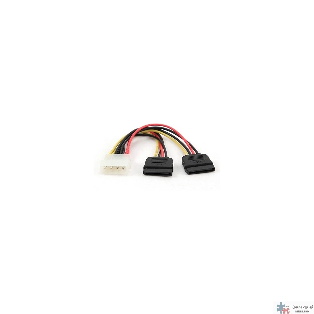Cablexpert Кабель питания SATA CC-SATA-PSY-0.3M, 30см, molex 4pin/2x sata15pin, на 2 устр., пакет