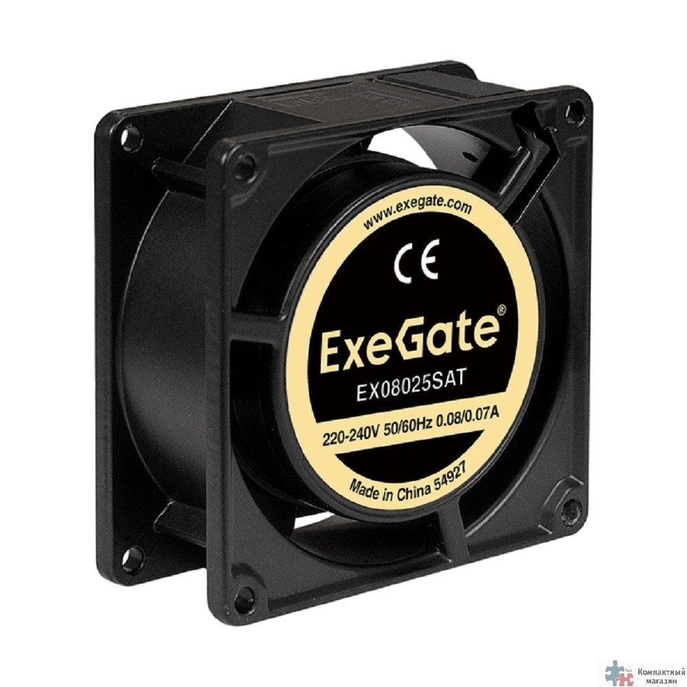 Exegate EX288994RUS Вентилятор 220B ExeGate EX08025SAT (80x80x25 мм, Sleeve bearing (подшипник скольжения), клеммы, 2500RPM, 31dBA)