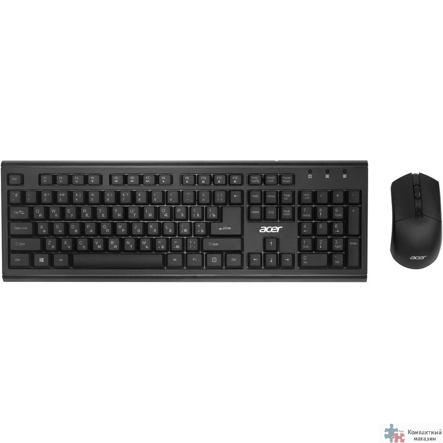 Acer OKR120 [ZL.KBDEE.007] Комплект (клавиатура + мышь) черный USB беспроводная 