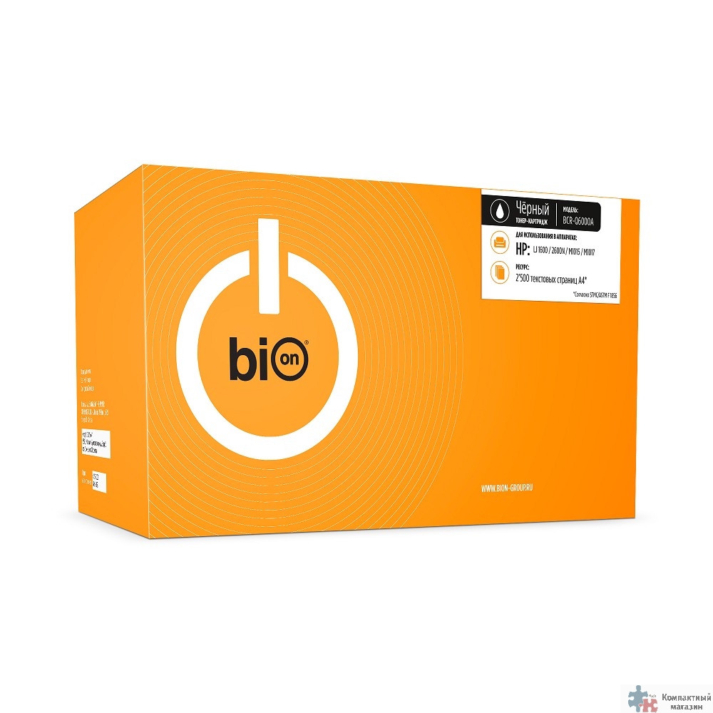 Поврежденная упаковка Bion BCR-Q6000A Картридж для HP, Черный, с чипом