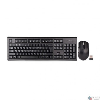 Повреждение упаковки Комплект (клавиатура+мышь) A4TECH 3000NS, USB, беспроводной, черный