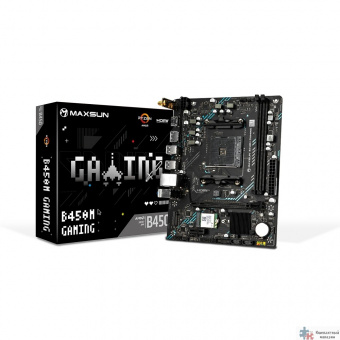 MAXSUN MS-B450M GAMING WIFI (Socket  AM4, mATX, 2*DDR4 (64Gb), DP/HDMI, 2*SATA3, 1*M.2, 1*PCIEx16/1*PCIEx1, 2*USB2.0, 4*USB 3.2 Gen1, LAN 1*1G, Wi-Fi 802.11ac, RTL)