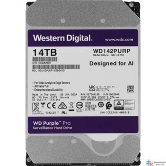 14TB WD Purple Pro (WD142PURP) {Serial ATA III, 7200- rpm, 512Mb, 3.5", All Frame AI}