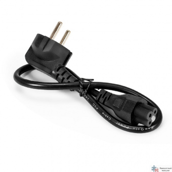 Exegate EX297813RUS Кабель питания ноутбуков ExeGate Power PC5-0,5P (Евровилка Schuko->C5, VDE-250V-3*0.5mm2, медь, черный, 6A, 0.5м)