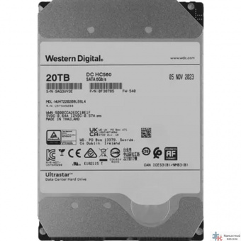 20Tb WD Ultrastar DC HC560 {SATA 6Gb/s, 7200 rpm, 512mb buffer, 3.5"} [0F38785/WUH722020BLE6L4] (38643)