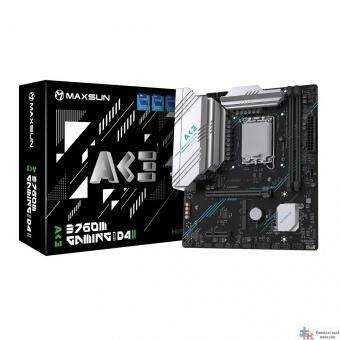 MAXSUN MS-B760M GAMING WIFI ACE D4 II (Socket 1700, mATX, 2*DDR4(64b), DP/HDMI, 2*SATA3, 3*M.2, 1xPCI-E x16 /1xPCI-E x1, 6*USB 2.0, 2*USB 3.2 GEN1, LAN 1*1G,  Bluetooth, Wi-Fi 802.11ax, RTL)