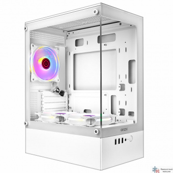 Ginzzu CL485 mATX FAN 3*12LD4 передняя панель Стекло Белый