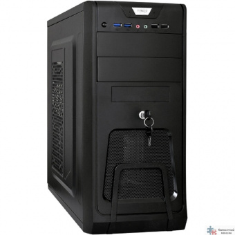 Exegate EX283214RUS Корпус Miditower ExeGate CP-603UB Black, ATX, <без БП>, 2*USB+2*USB3.0, Audio, замок блокировки кнопки питания