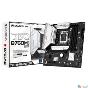 MAXSUN MS-Terminator B760M D4 WIFI6E V2 (Socket 1700, mATX, 4*DDR4(128b), DP/HDMI, 4*SATA3, 3*M.2, 1xPCI-E x16 /1xPCI-E x4, 6*USB 2.0, 2*USB 3.2 GEN2, LAN 1*2.5G,  Bluetooth,  Wi-Fi 802.11ax, RTL)