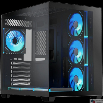 XASTRA QW500 7ARGB-C10-UC Black ATX/Aquarium/Screewless/7x120mm ARGB PWM FM fans/Argb+PWM HUB 10port/Type-C/ QW500-7FM12A-C10-UC